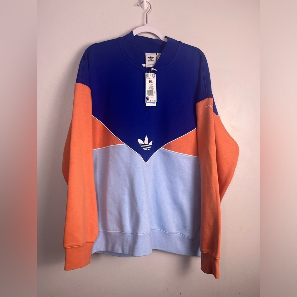 NWT ADICOLOR SEASONAL ARCHIVE HALF-ZIP CREW SWEATSHIRT size 2xl - Picture 2 of 5